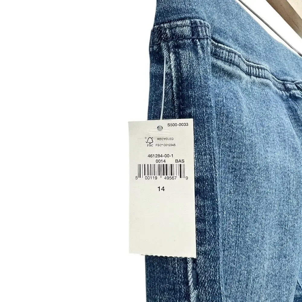 GAP Kids High Rise Crossover Flare Jeans in Medium Wash size 14 NWT